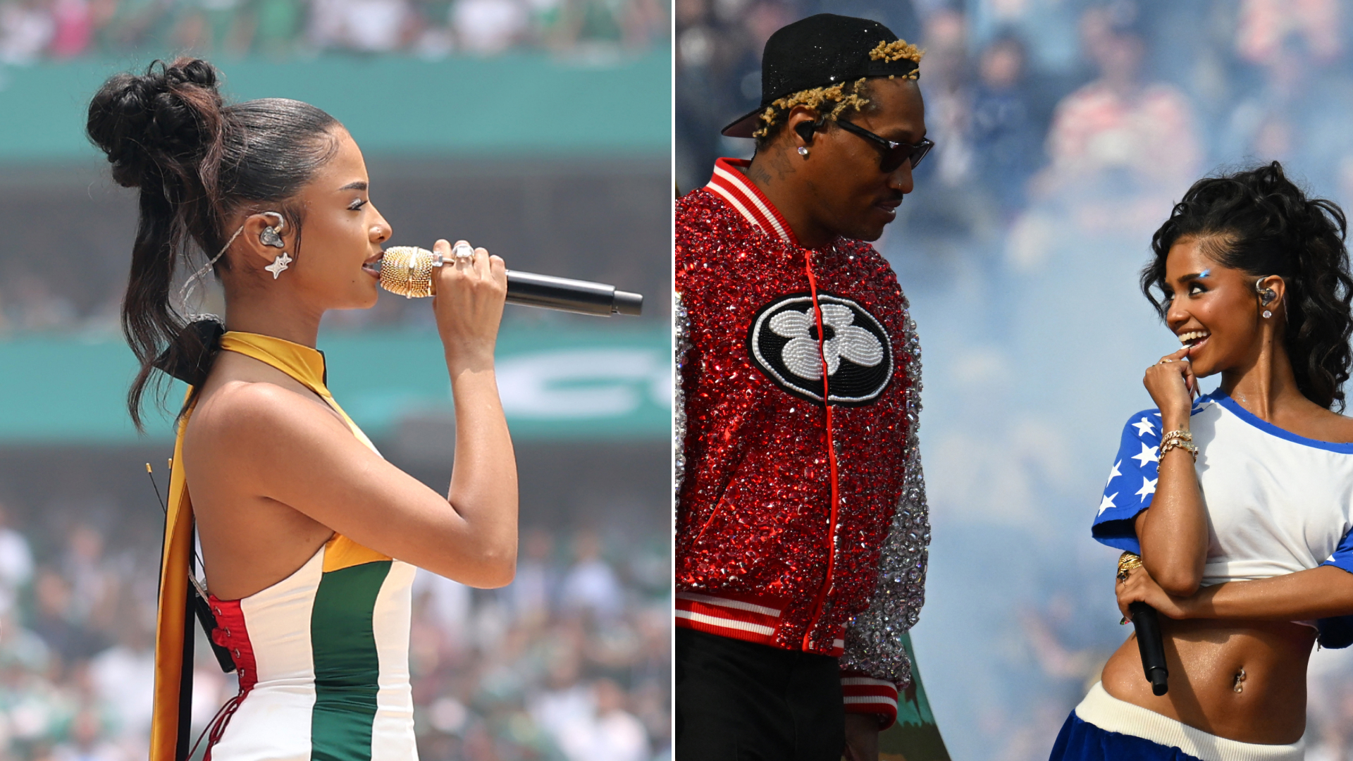 Tyla launches the World Cup in two custom outfits, including a dress inspired by the South African flag