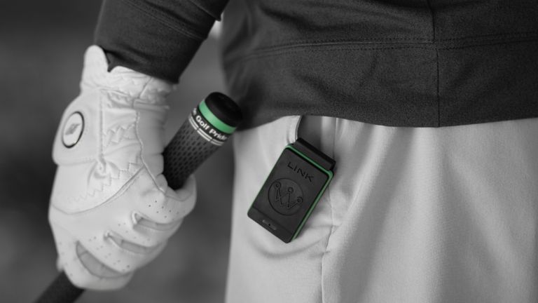 Arccos Golf Link device pictured on a golfer