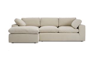 An off-white chaise sofa