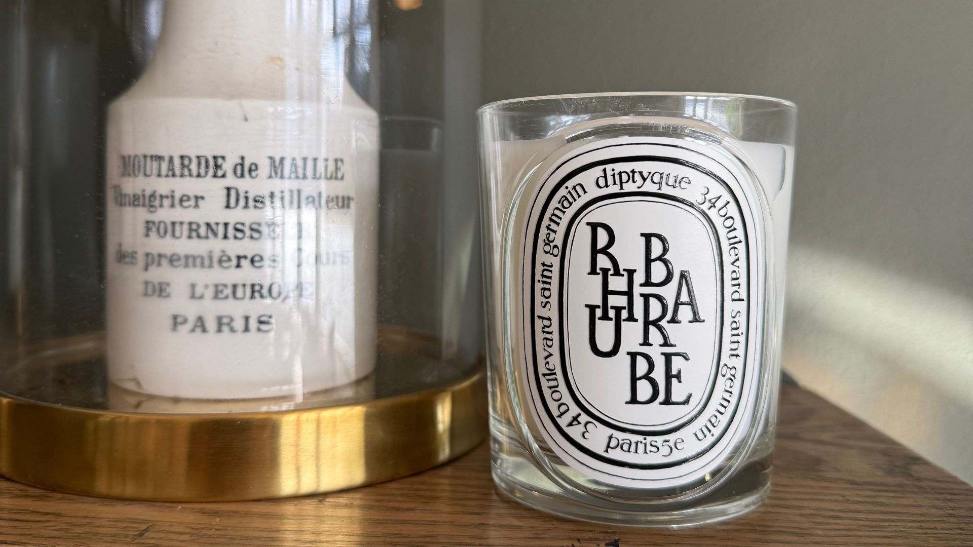 The new Rhubarbe Diptyque candle in our expert, Tamara's, home