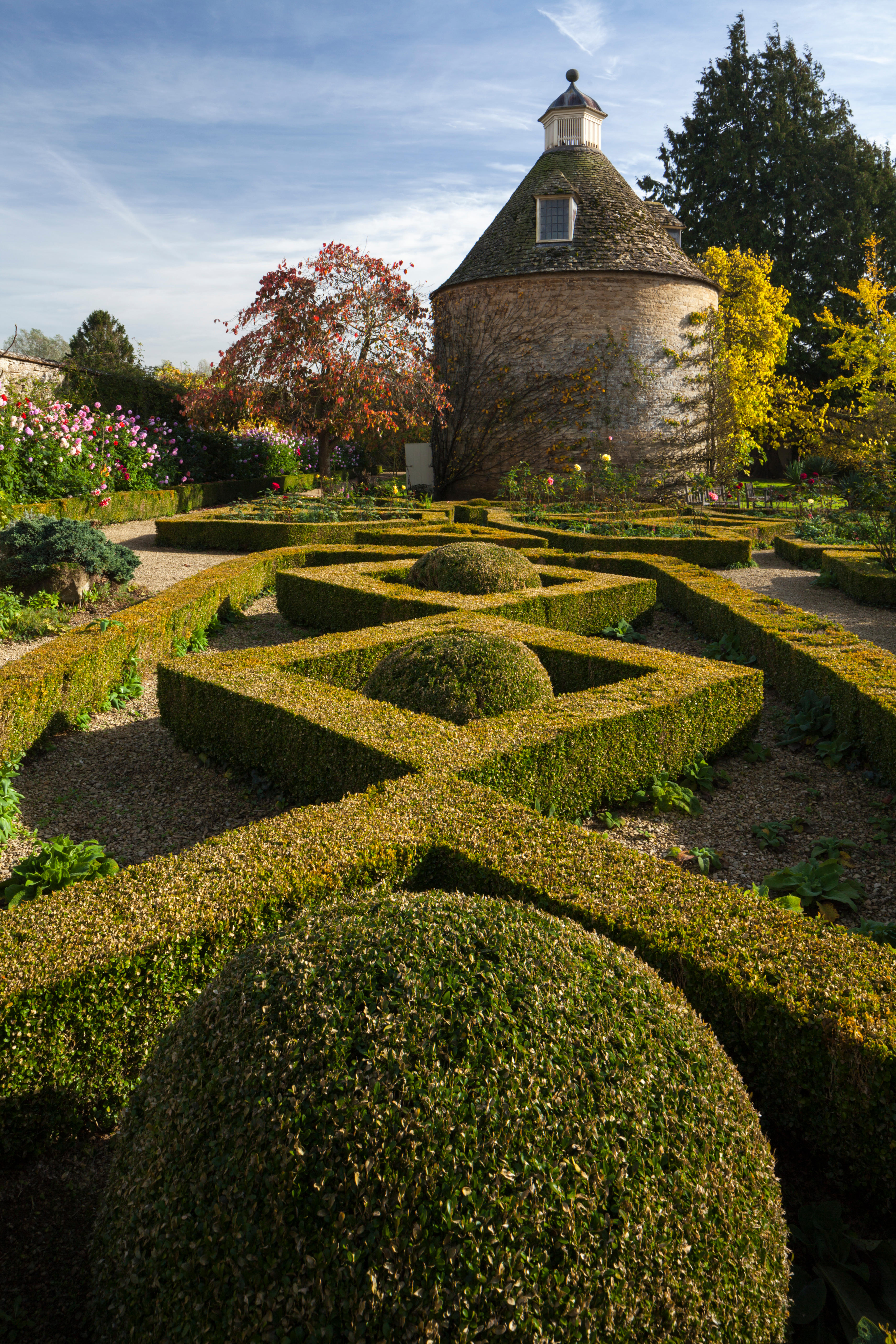 Parterre box maze at Rousham House gardens