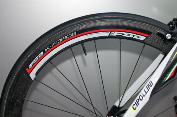 FSA's K-Force 50mm-deep carbon tubular wheelset.