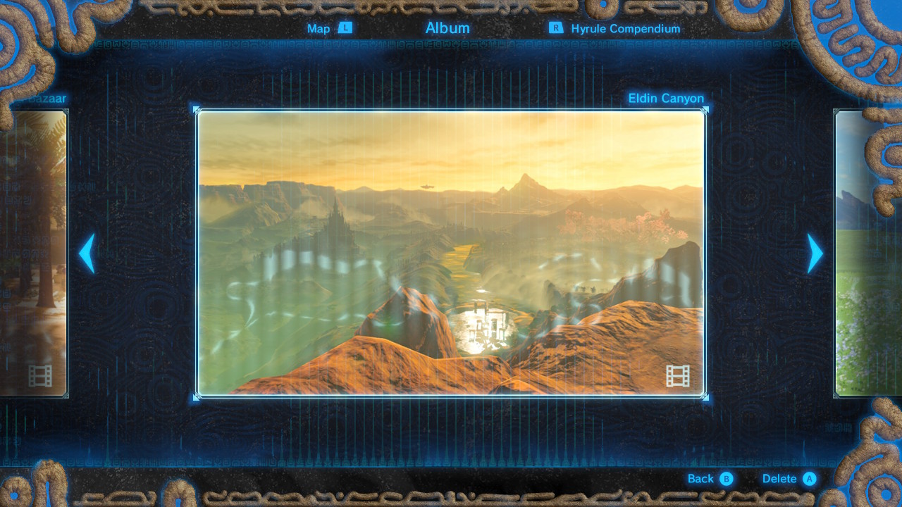 Hint image for Eldin Canyon Breath of the Wild Captured Memories collection