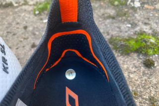 Grippy heel insert of the DMT KR SL road cycling shoes