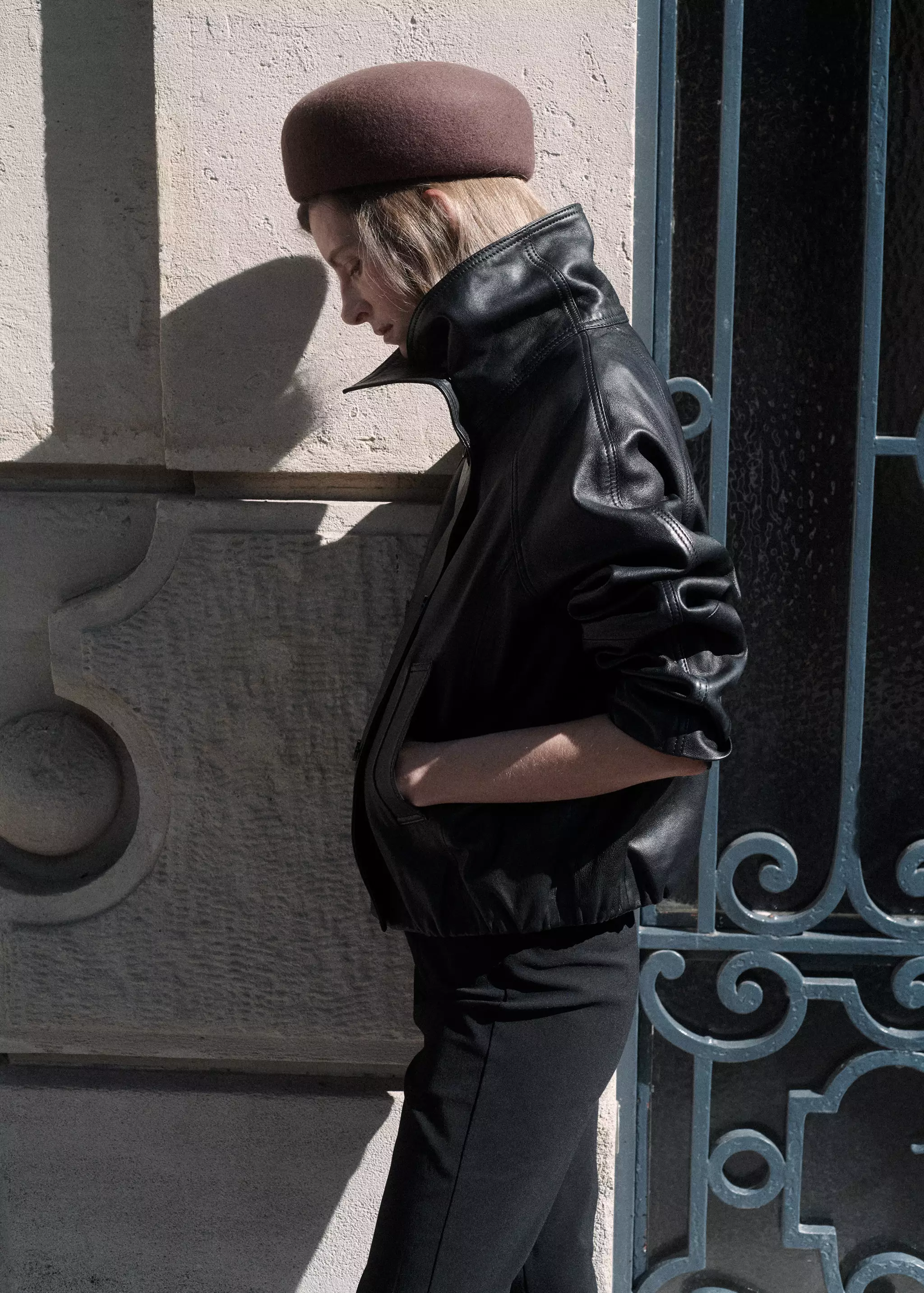 Funnel Neck Leather Jacket - Women | Mango Usa