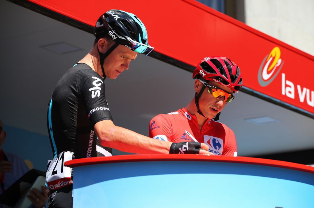 Chris Froome and Peter Kennaugh (Team Sky) sign on