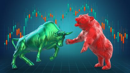 green bull red bear stock market mixed lower