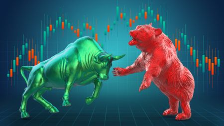 green bull red bear stock market mixed lower