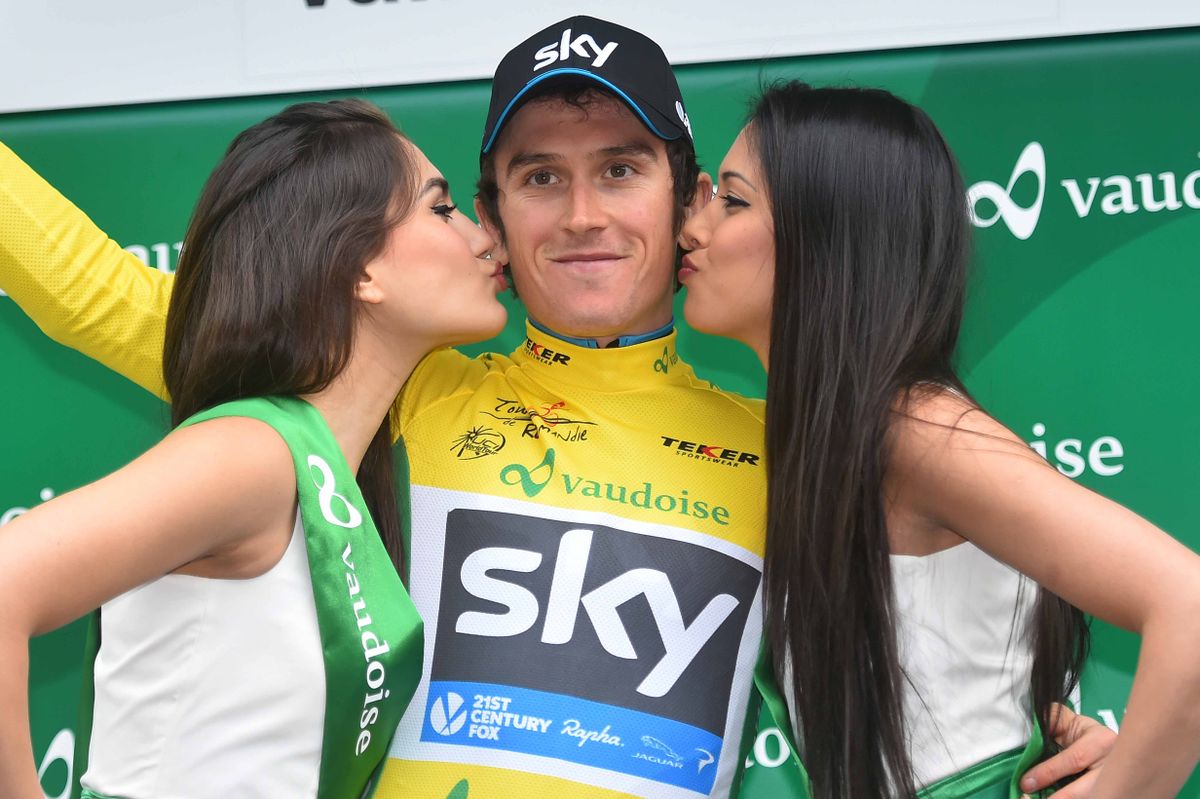 Geraint Thomas (Sky) in the Tour de Romandie lead