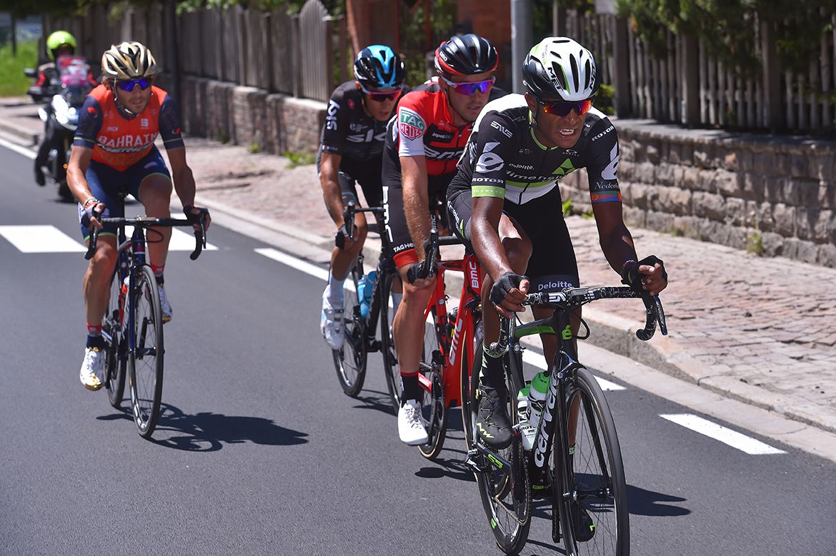 Natnael Berhane (Dimension Data) in the breakaway