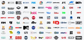 Logos of Hulu + Live TV plan channels