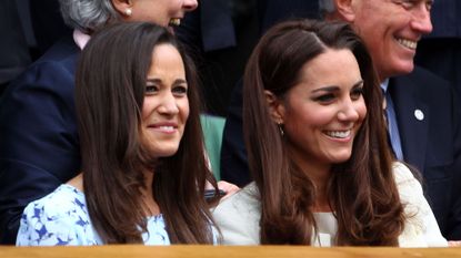 Kate Middleton and her sister Pippa Middleton attend the Wimbledon Tennis Championships