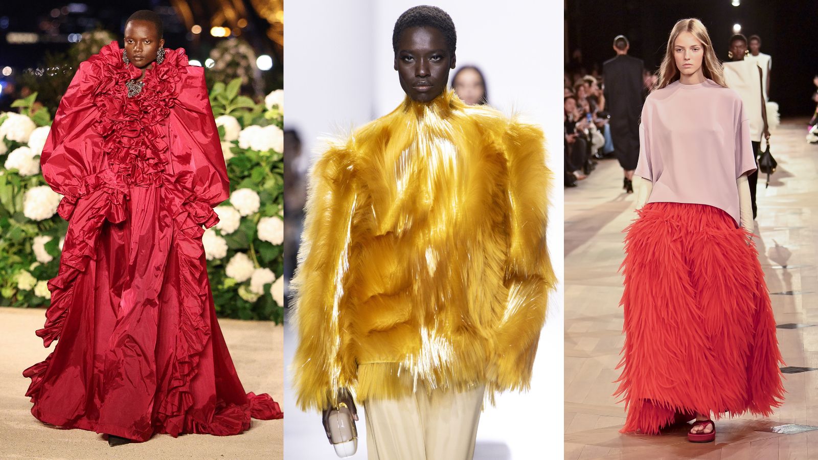 catwalk imagery from Saint Laurent, Bottega Veneta, Balenciaga