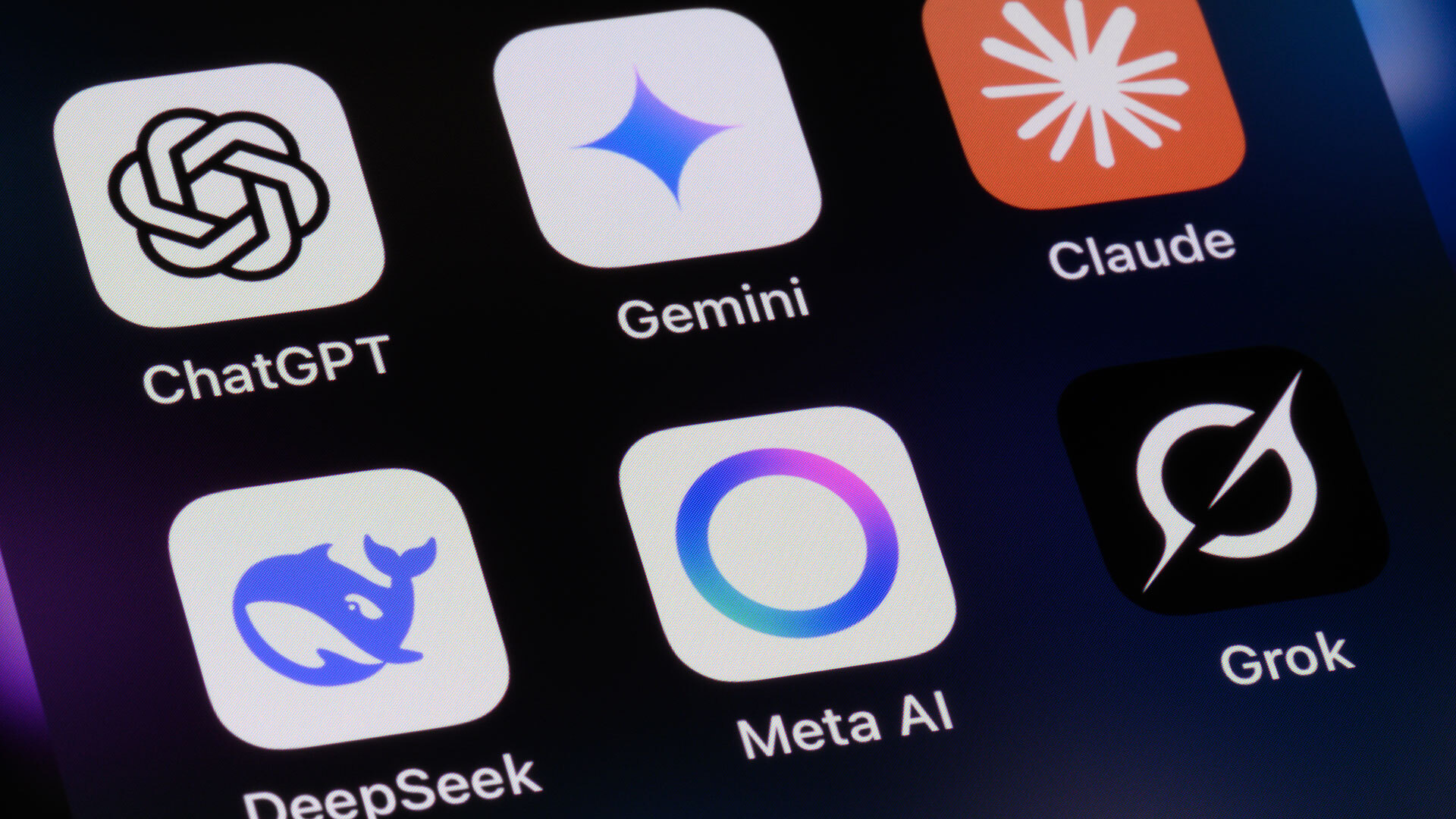 AI LLM chatbot apps on a phone