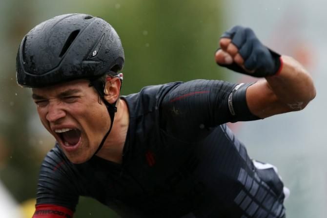 Robin Carpenter (Hincapie Sportswear Development) celebrates victory