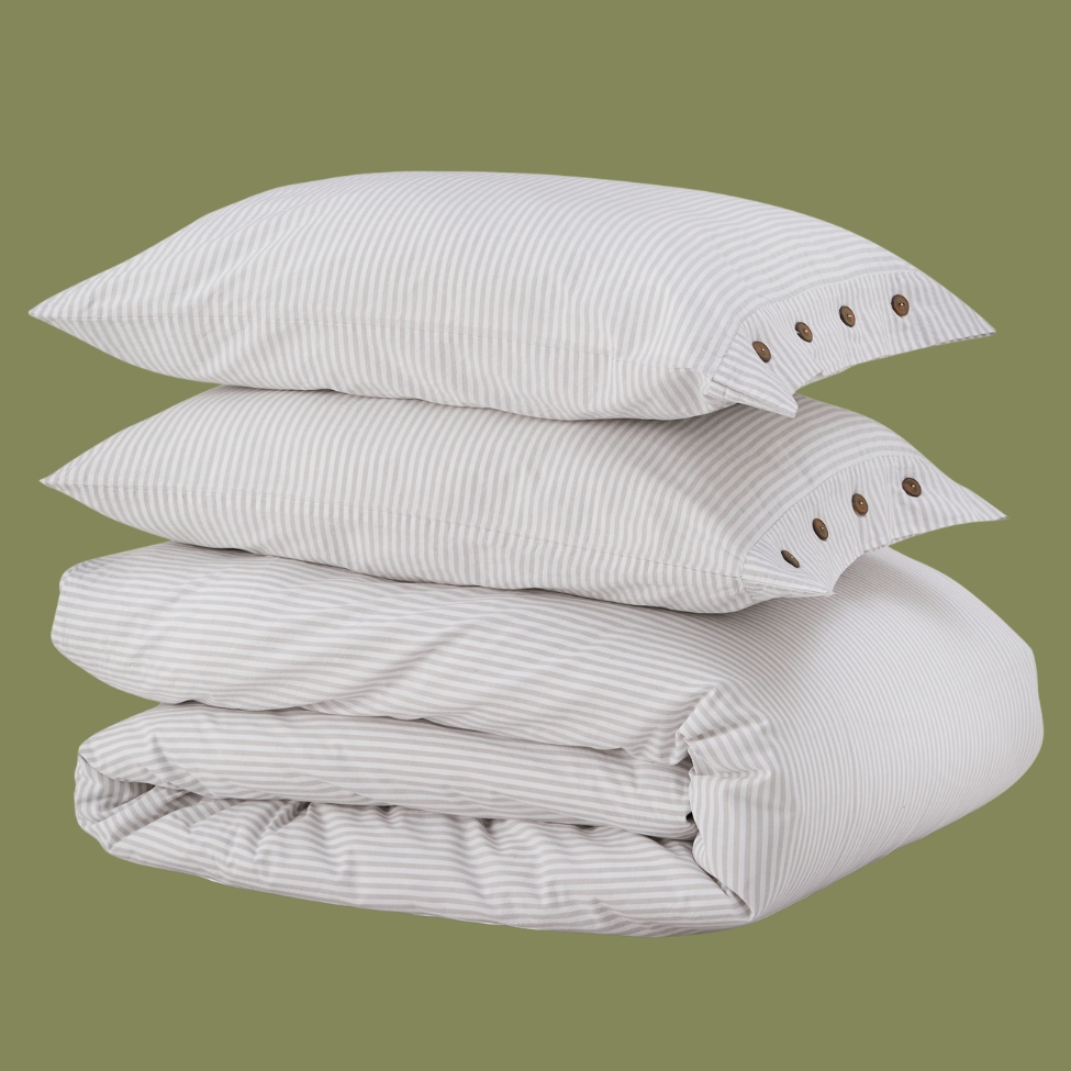 Feather & Black, Cotton Collection Dyed Stripe Bed Linen Set