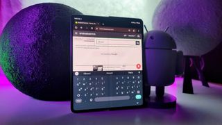 Samsung Galaxy Z Fold 3 with Gboard split keyboard - 1