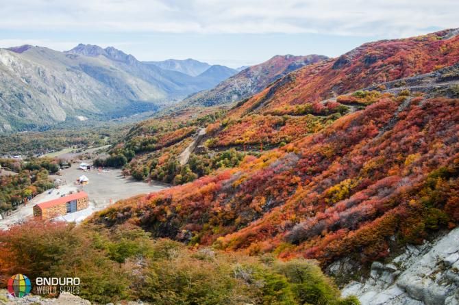 Beautiful scenery in the fall in Chile.
