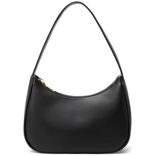 Cyhtwsdj Shoulder Bags for Women, Cute Hobo Tote Handbag Mini Clutch Purse With Zipper Closure (black)