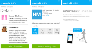 Runtastic for Windows Phone Training Plans