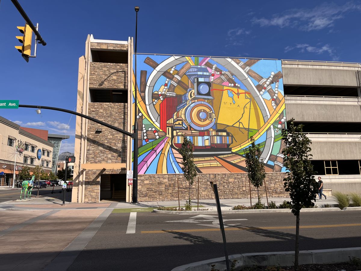 photo of a mural in the warm photographic style