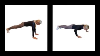 Personal trainer Amanda Place demonstrating a push-up
