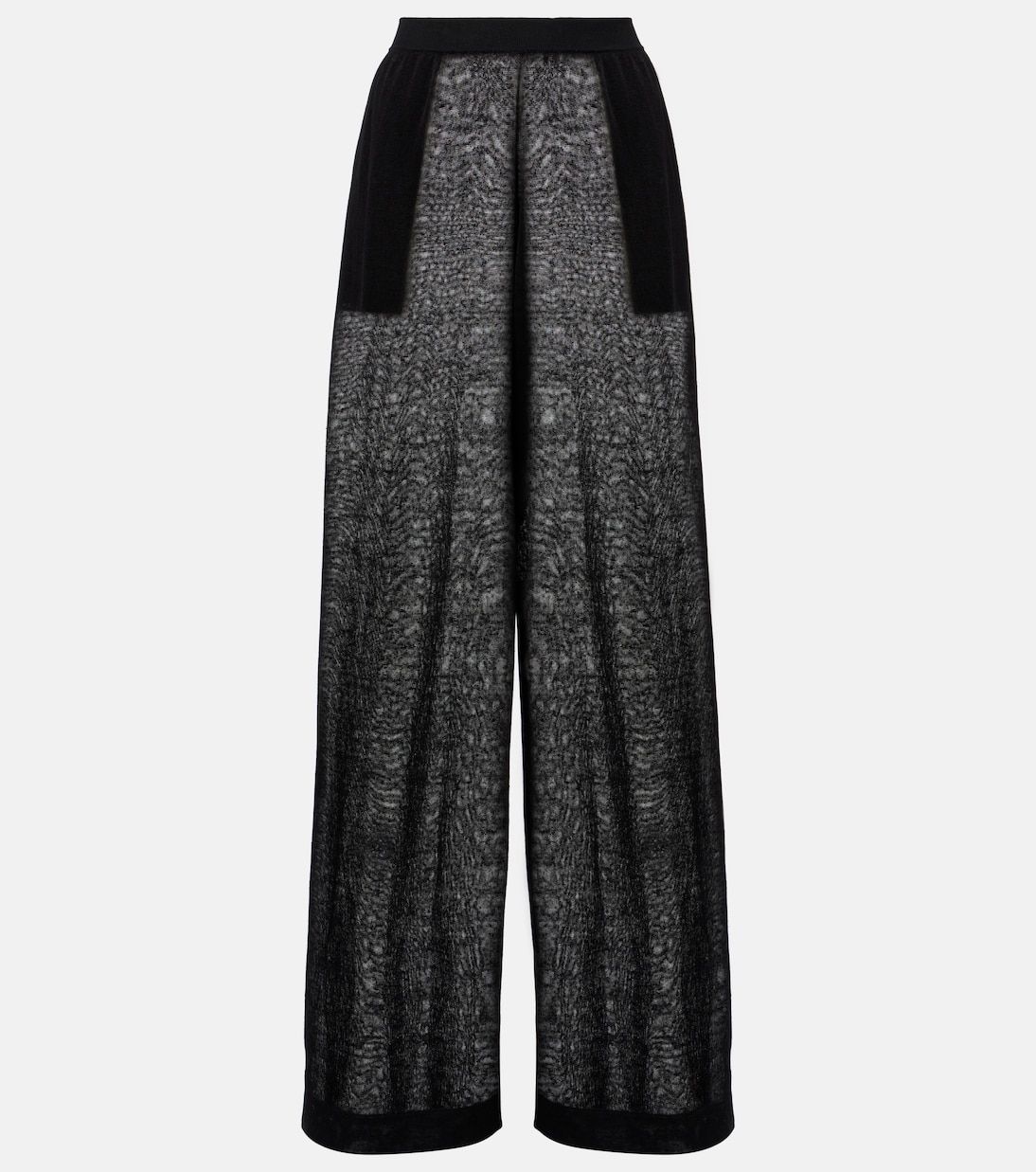 Sheer Linen and Silk Wide-Leg Pants