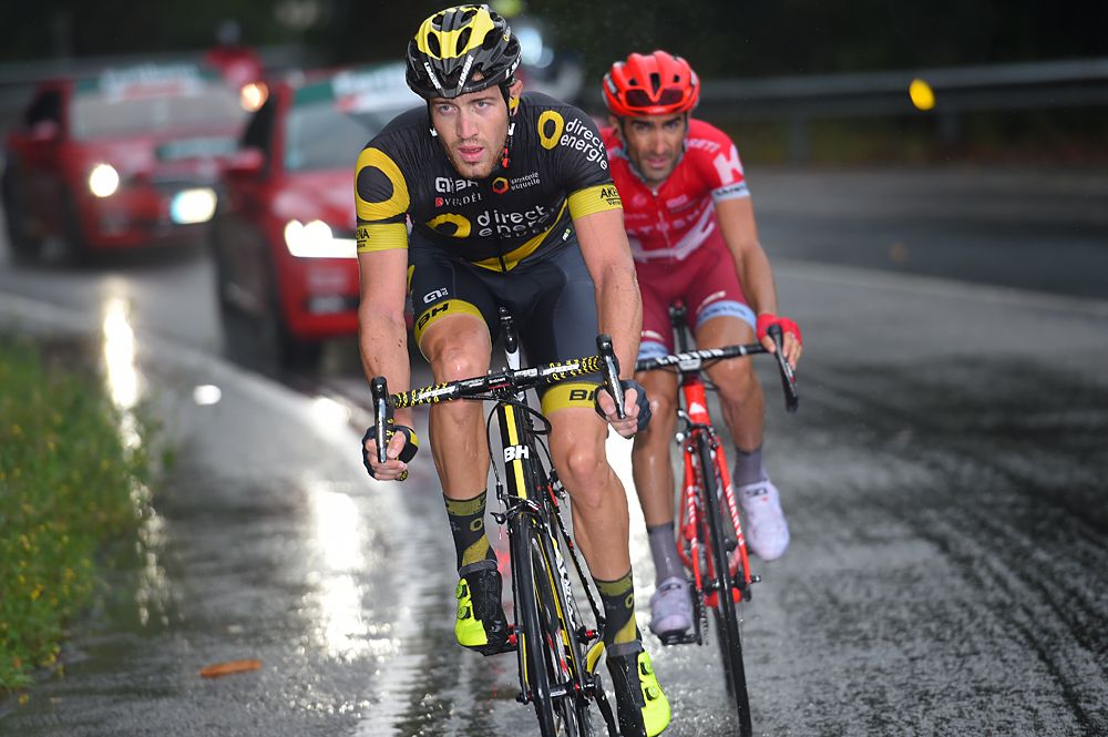 Tiago Machado (Katusha) and Julien Morice (Direct Energie) on the attack on stage 5 of the Vuelta a Espana