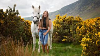 Photograph of horse and rider Flip and Connie, taken by equine photographer Emma Campbell at Caldbeck Common in Cumbria, England