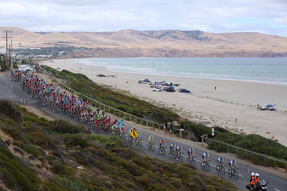 The peloton had no time to enjoy the view