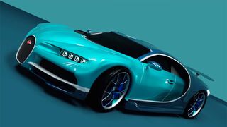 A blue bugatti chiron
