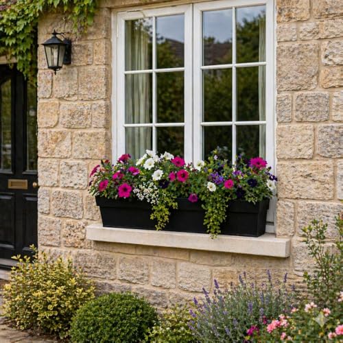 Gardening Naturally Aluzinc Windowsill Planter for Indoor &amp;amp; Outdoor Use &amp;ndash; Perfect for Herbs, Flowers &amp;amp; Bulbs With Corrosion Resistance (large - 80cm)