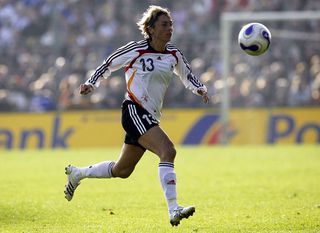 Sandra Minnert of Germany in action during UEFA Womens European Championship Qualifying match between Germany and Belgium on October 28, 2007 in Luebeck, Germany. (Photo by Malte Christians/Bongarts/Getty Images)