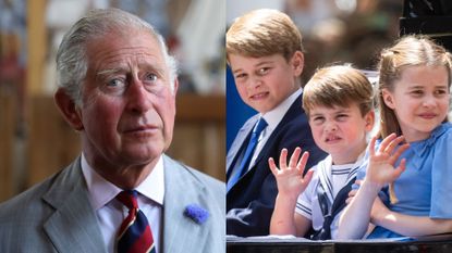 King Charles has ensured Prince George, Charlotte and Louis won’t miss out. Seen here are King Charles and Prince George, Charlotte and Louis at separate occasions