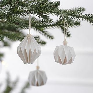 Ginger Ray White Paper Christmas Tree Hanging Decorations 3 Pack