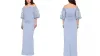 Xscape Plus Size Off-the-shoulder Floral Applique Sleeve Scuba Crepe Gown