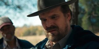 Hopper checking out the crops in Stranger Things 2
