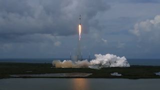 A SpaceX Falcon 9 rocket launches the Transporter-2 rideshare mission from Cape Canaveral Space Force Station in Florida, on June 30, 2021.