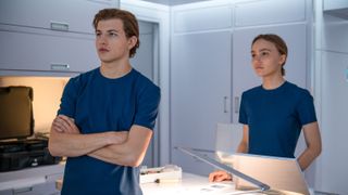 Tye Sheridan and Lily-Rose Depp in 'Voyagers'.