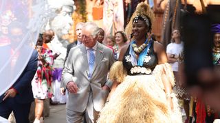 Prince Charles, Prince of Wales meets performers at The Tabernacle