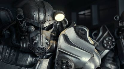 A suit of power armor in Fallout season 2