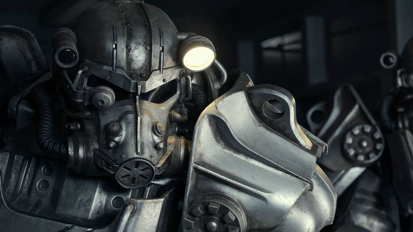 A suit of power armor in Fallout season 2