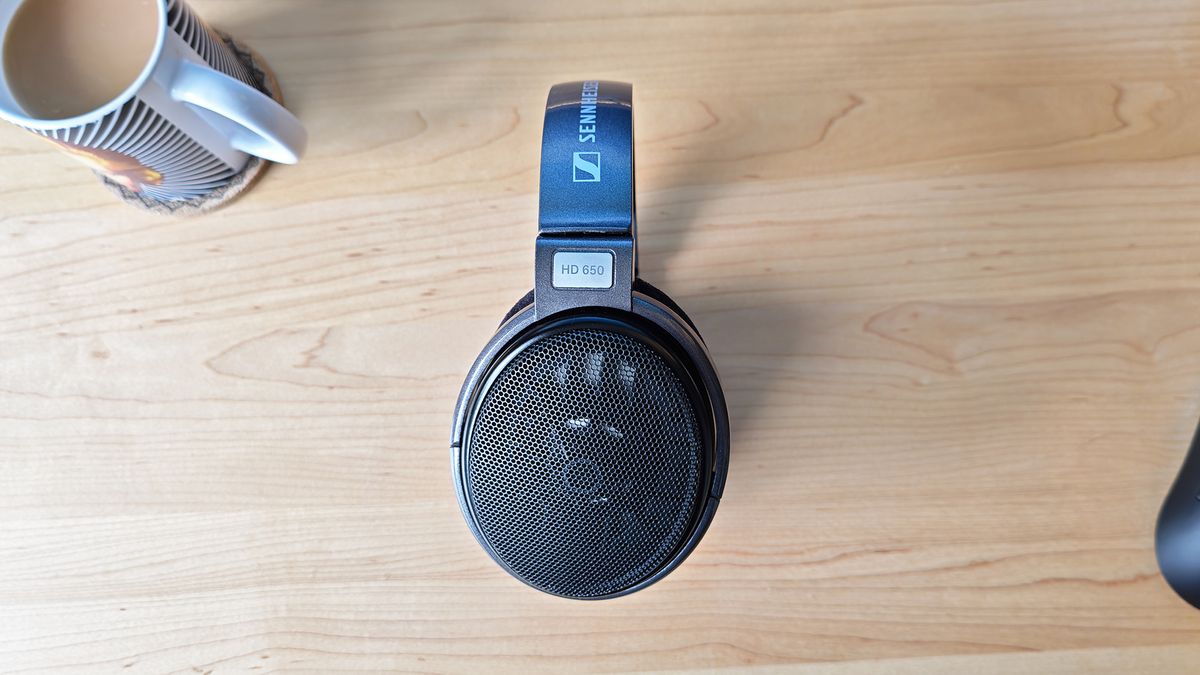A selection of photos of the HD 650 headphones in a home office.