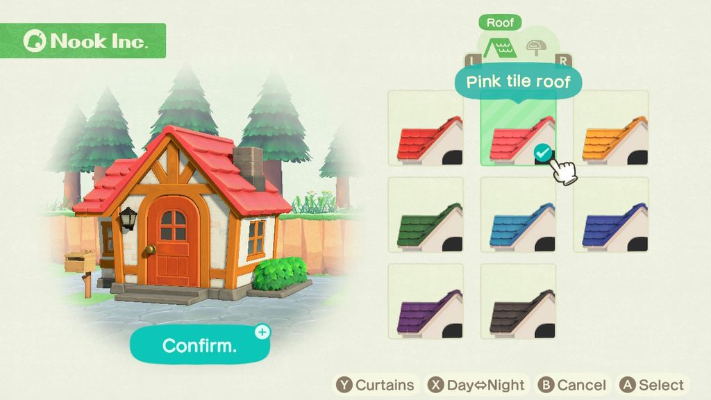 Animal Crossing New Horizons roof colours How to customise your home