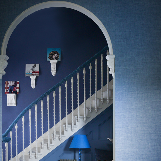 blue arched wall