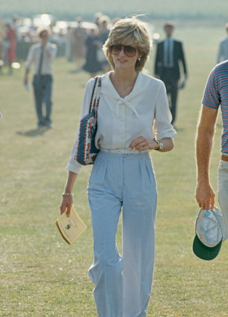 Diana, Princess of Wales (1961 - 1997) attends a polo match at Cowdray Park Polo Club in West Sussex on her second wedding anniversary, 29th July 1983