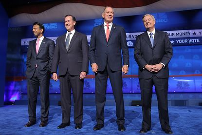 Gov. Bobby Jindal, Sen. Rick Santorum, Gov. George Pataki, and Sen. Lindsey Graham.