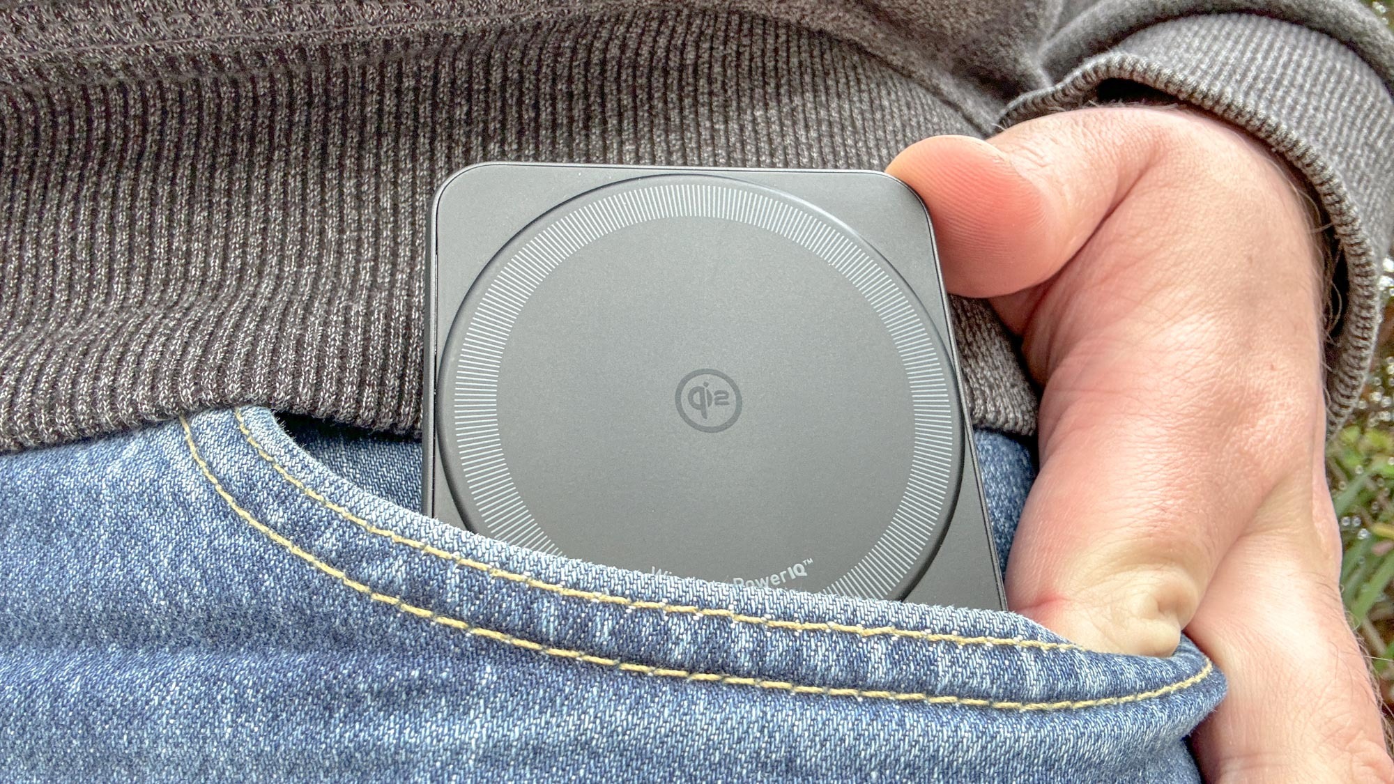 Anker MagGo Wireless Charging Station (3-in-1) in a pocket