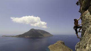 what is sport climbing: climbing in Kalymnos