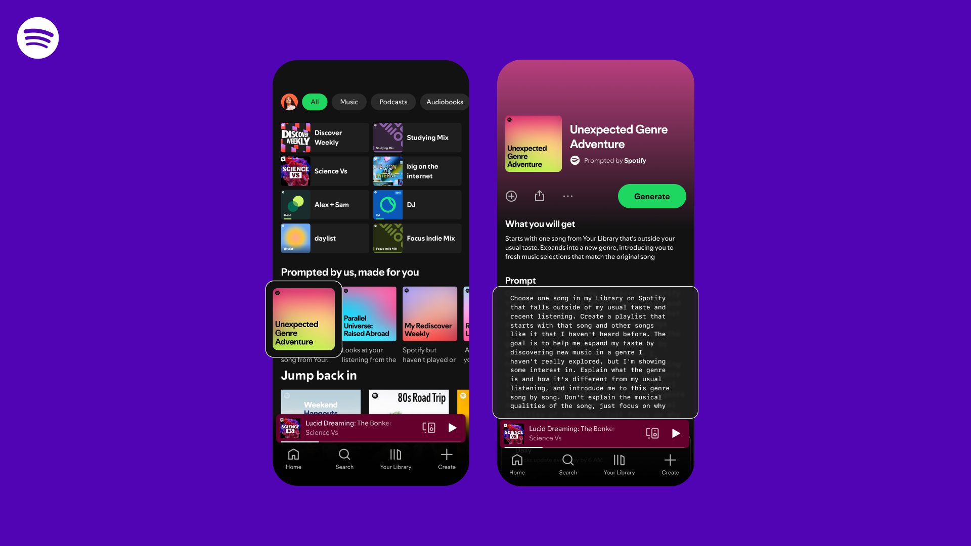 Spotify&#039;s &amp;quot;Prompted Playlists&amp;quot; put you in control, giving you space to describe the playlist you want to listen to and control how often it updates.